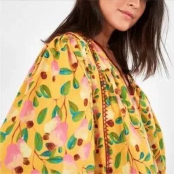 FARM Rio Mini Cashew  Long Sleeve Blouse, Size XL - Picture 11 of 15